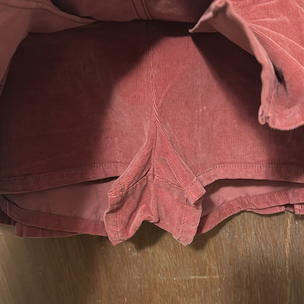 Free People Rust Red Corduroy Pleated Mini Skirt - Picture 4 of 9